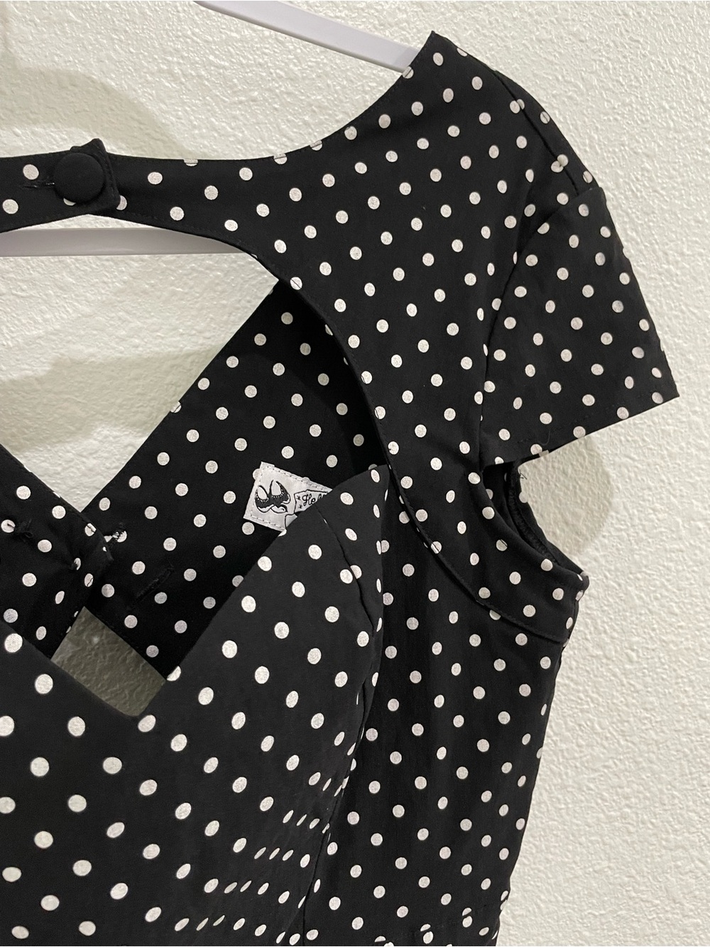 Hell Bunny Polka Dot Mod Sheath Dress Pinup Retro Black Vintage Stretch - Picture 4 of 10